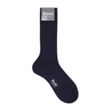 Short Wool and Silk Socks in Navy