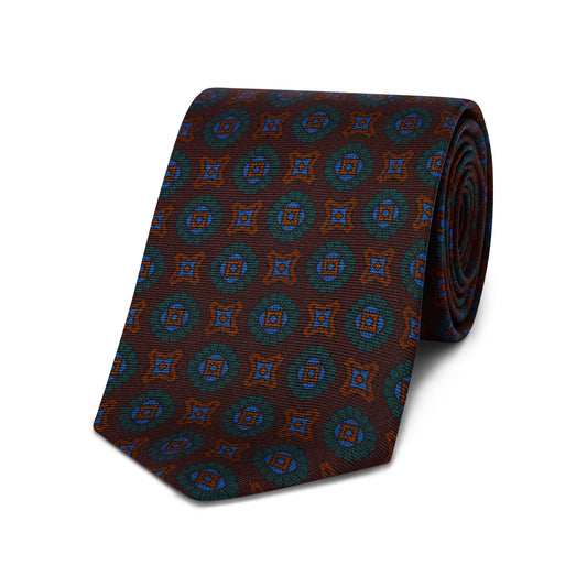 navy and wine authentic madder silk tie
