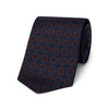 Navy silk authentic madder silk tie with rosette motif