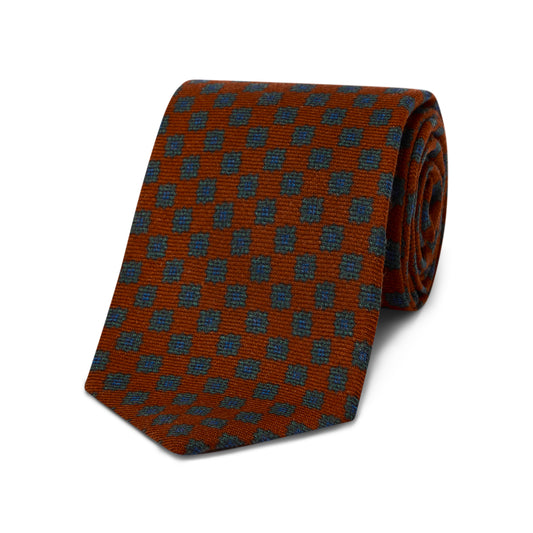 Medallion Wool Tie in Rust