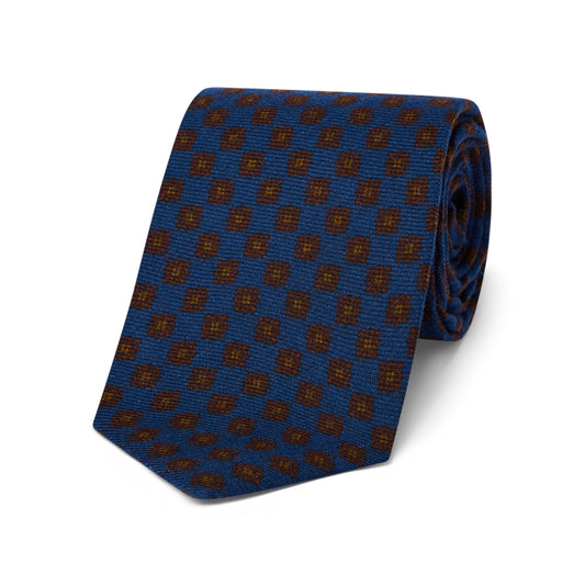 Medallion Wool Tie in Blue