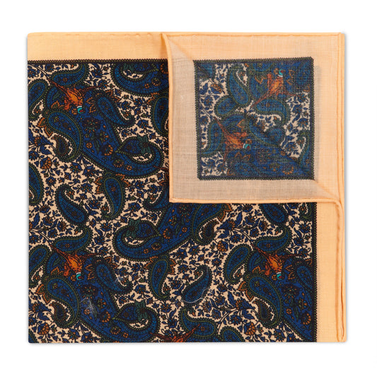 Find The Pheasant Silk and Wool Pocket Square in Ivory