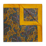 Paisley Meadow Silk Pocket Square in Gold