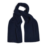 Cashmere ribbed scarf in blackberry blue