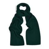 Cashmere ribbed scarf in bottle green