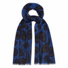 Edwardian Motif Wool Scarf in Blue