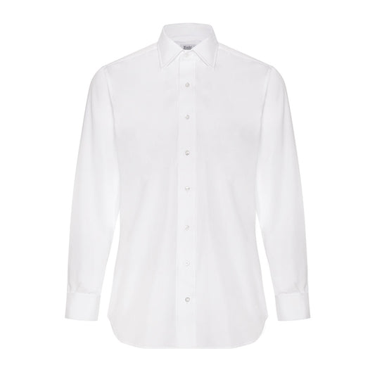 Slim Fit Poplin Double Cuff Shirt in White