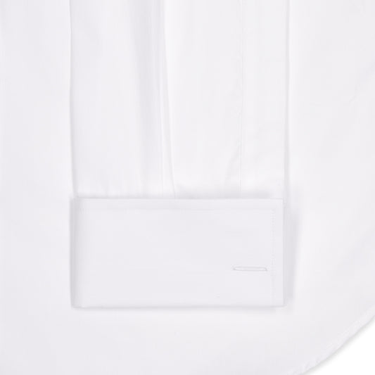 Slim Fit Poplin Double Cuff Shirt in White