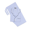 Giza cotton sky blue men's pyjamas with navy piping