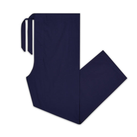 Men's navy panama cotton pyjamas with red piping