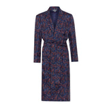 Navy paisley authentic madder silk dressing gown