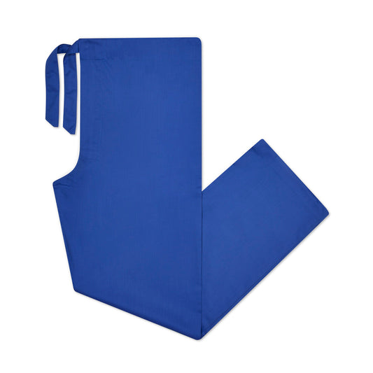 Royal blue cotton twill men's pyjamas with red trim