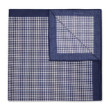 Houndstooth Cotton Lawn Neckerchief in Navy