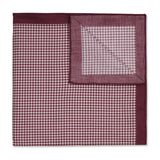 Houndstooth Cotton Lawn Neckerchief in Wine
