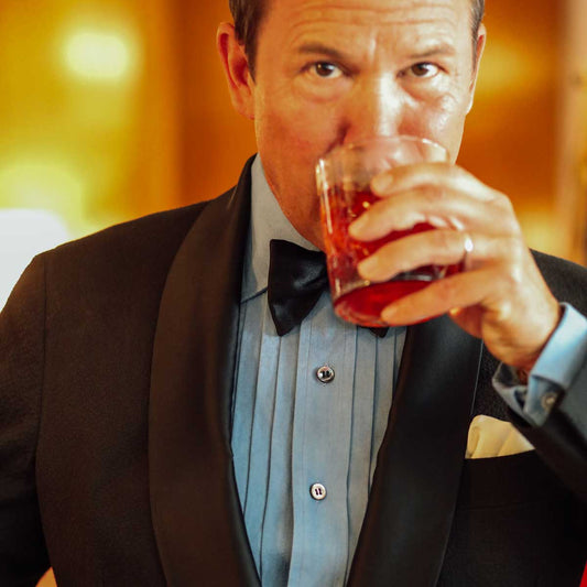 WM BROWN x Budd Exclusive Denim Pleated Bib Evening Shirt