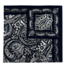 Italian Cotton Floral Paisley Handkerchief in Midnight