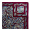 Italian Cotton Floral Paisley Handkerchief in Wine