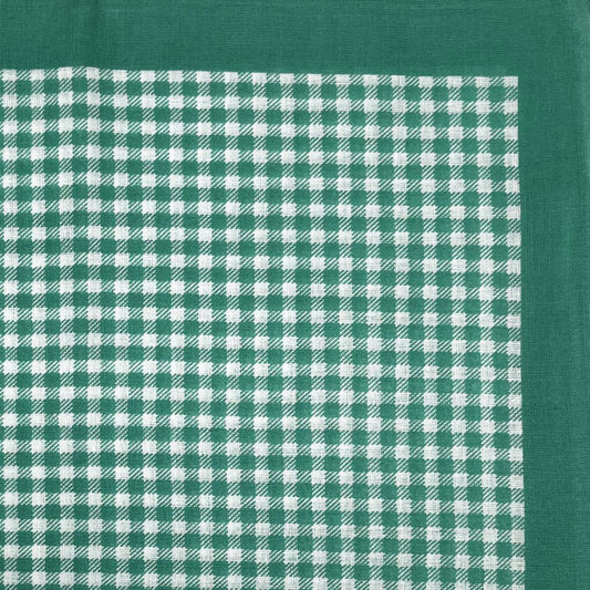 Italian Cotton Large Gingham Handkerchief in Jade
