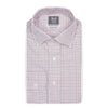 Tailored Fit Flanello Brushed Cotton Check Shirt in Red and Navy