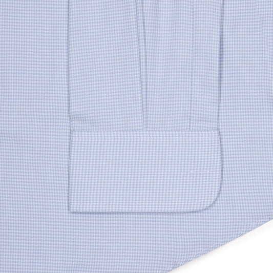 Tailored Fit Puppytooth Cotton and Cashmere Shirt in Sky Blue