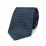 Nautical Knots Jacquard Silk Tie in Navy and Blue