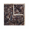 Floral Paisley Silk Pocket Square in Ivory and Copper