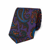 Purple paisley authentic madder silk tie
