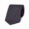 Authentic madder silk tie in navy with floral motif 