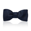 Navy and brown spot silk bow tie