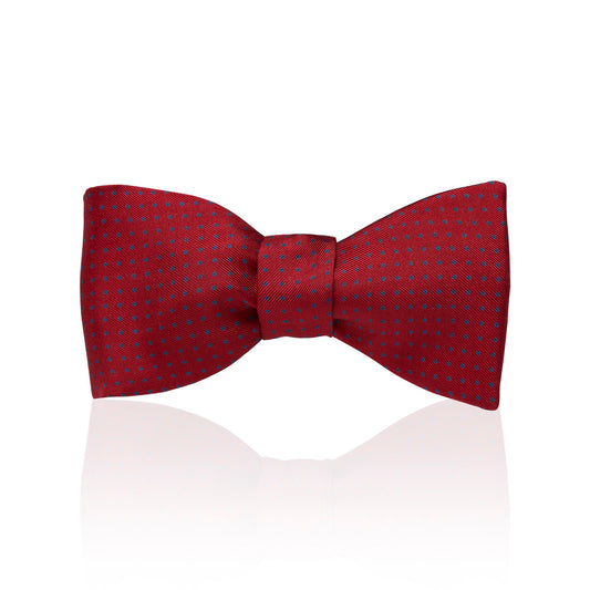 Mini Polka Dot Silk Adjustable Bow Tie in Red and Navy