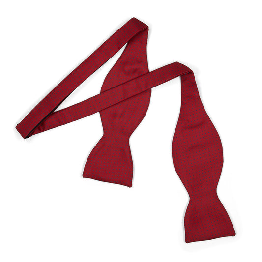 Mini Polka Dot Silk Adjustable Bow Tie in Red and Navy