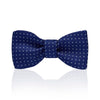 Royal blue and white silk spot bow tie