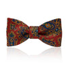Red and navy paisley madder silk bow tie