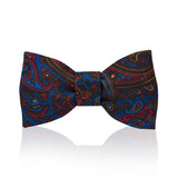 Blue and red  paisley madder silk bow tie