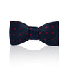 Navy and red spot silk bow tie