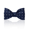 Navy and white Churchill spot silk bow tie