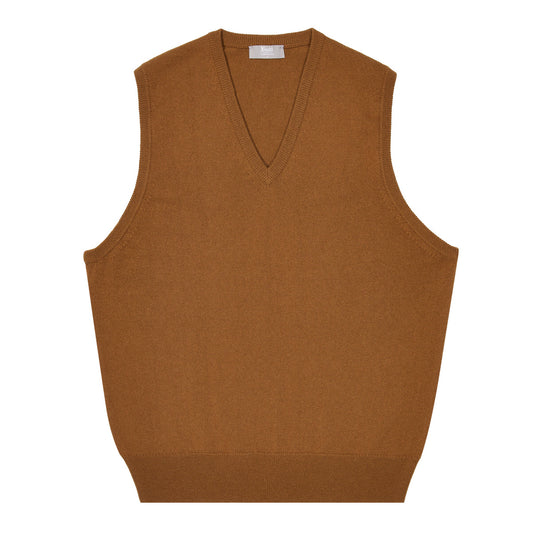 Stanhope Cashmere V-Neck Slipover in Vintage Vicuna