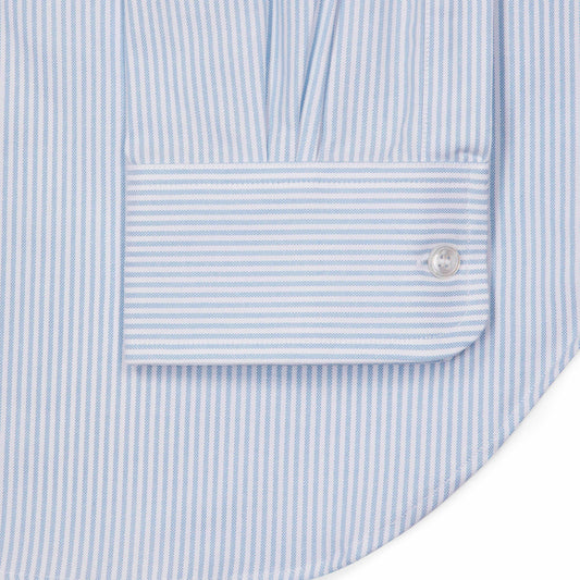 Classic Fit Button Down Stripe Oxford Shirt in Sky and White