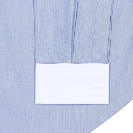 Exclusive Sea Island Cotton Taillored Fit Winchester Shirt in Blue End on End