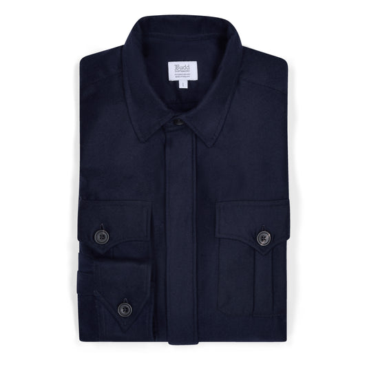 Pure Cashmere Safari Jacket in Navy