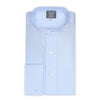 Tailored Fit Stripe Poplin Formal Neckband Shirt in Sky Blue