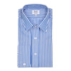 Classic Fit Block Stripe Poplin Button Cuff Shirt in Royal Blue