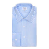 Classic Fit Block Stripe Poplin Button Cuff Shirt in Sky Blue