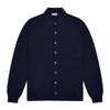 Walton Cotton and Cashmere Fine Knit Long Sleeve Shirt in Navy