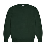 Hayle Cotton Relaxed Knit Crew Neck Jumper in Charleston Green