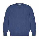 Hayle Cotton Relaxed Knit Crew Neck Jumper in Denim