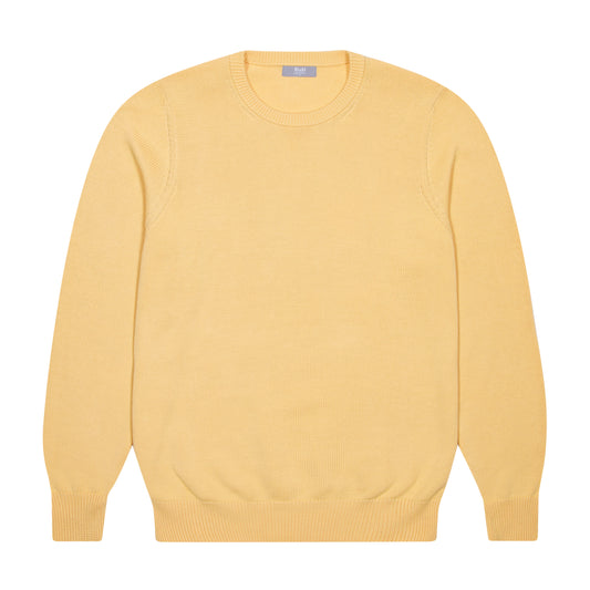 Hayle Cotton Relaxed Knit Crew Neck Jumper in Laguna