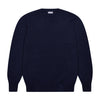 Hayle Cotton Relaxed Knit Crew Neck Jumper in Navy