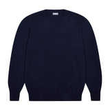 Hayle Cotton Relaxed Knit Crew Neck Jumper in Navy