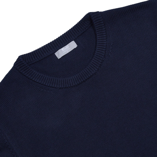 Hayle Cotton Relaxed Knit Crew Neck Jumper in Navy